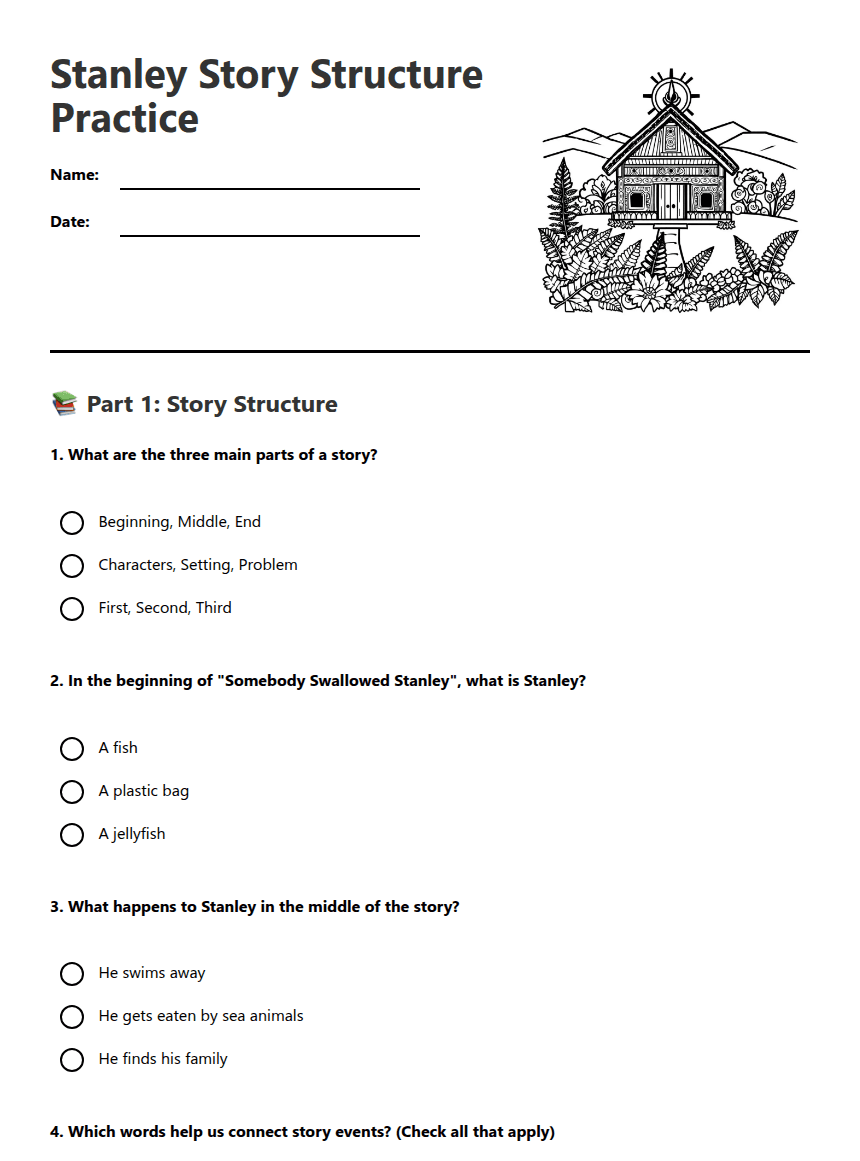 Stanley Story Structure Practice worksheet preview