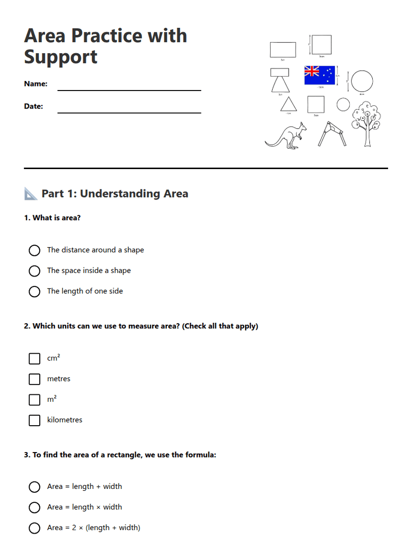 Area Practice with Support