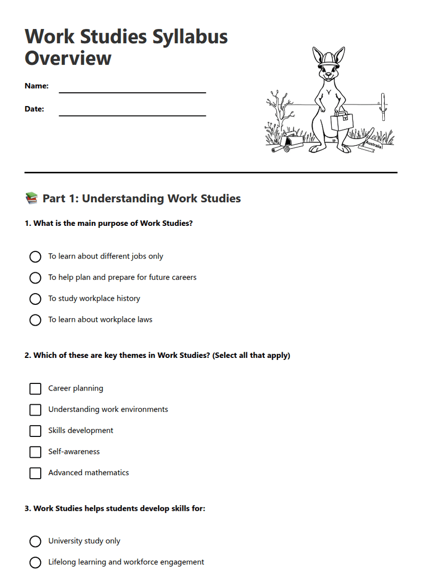 Work Studies Syllabus Overview