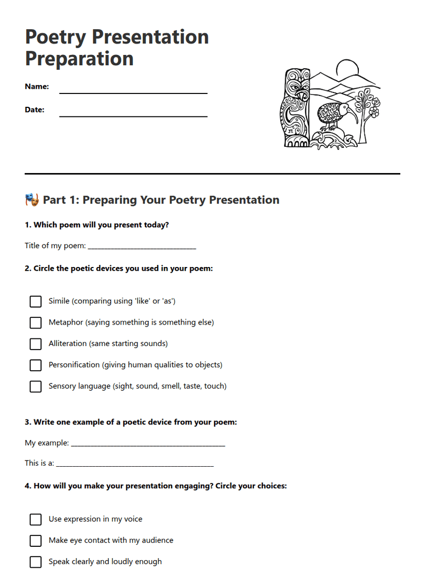 Poetry Presentation Preparation