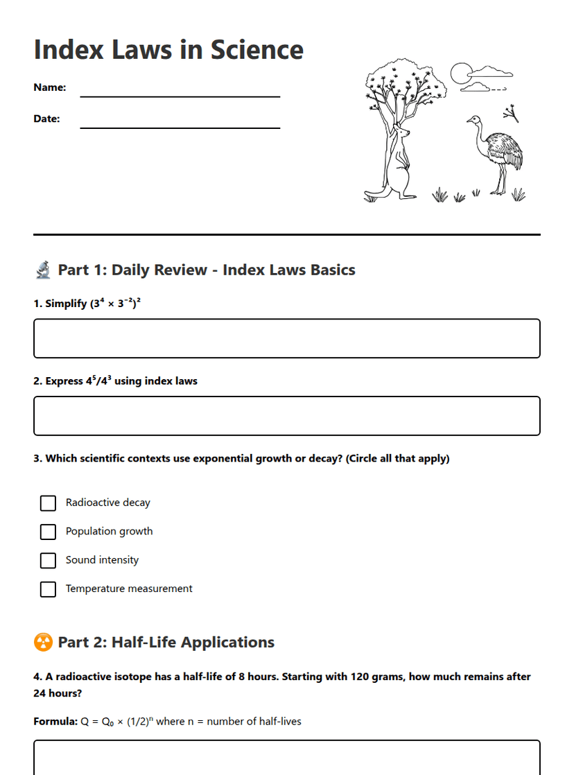 Index Laws in Science