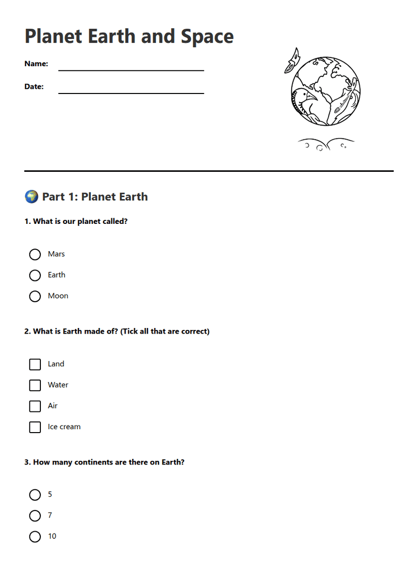 Planet Earth and Space