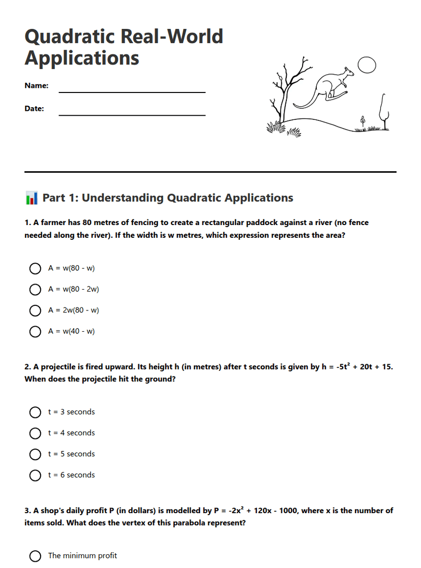 Quadratic Real-World Applications