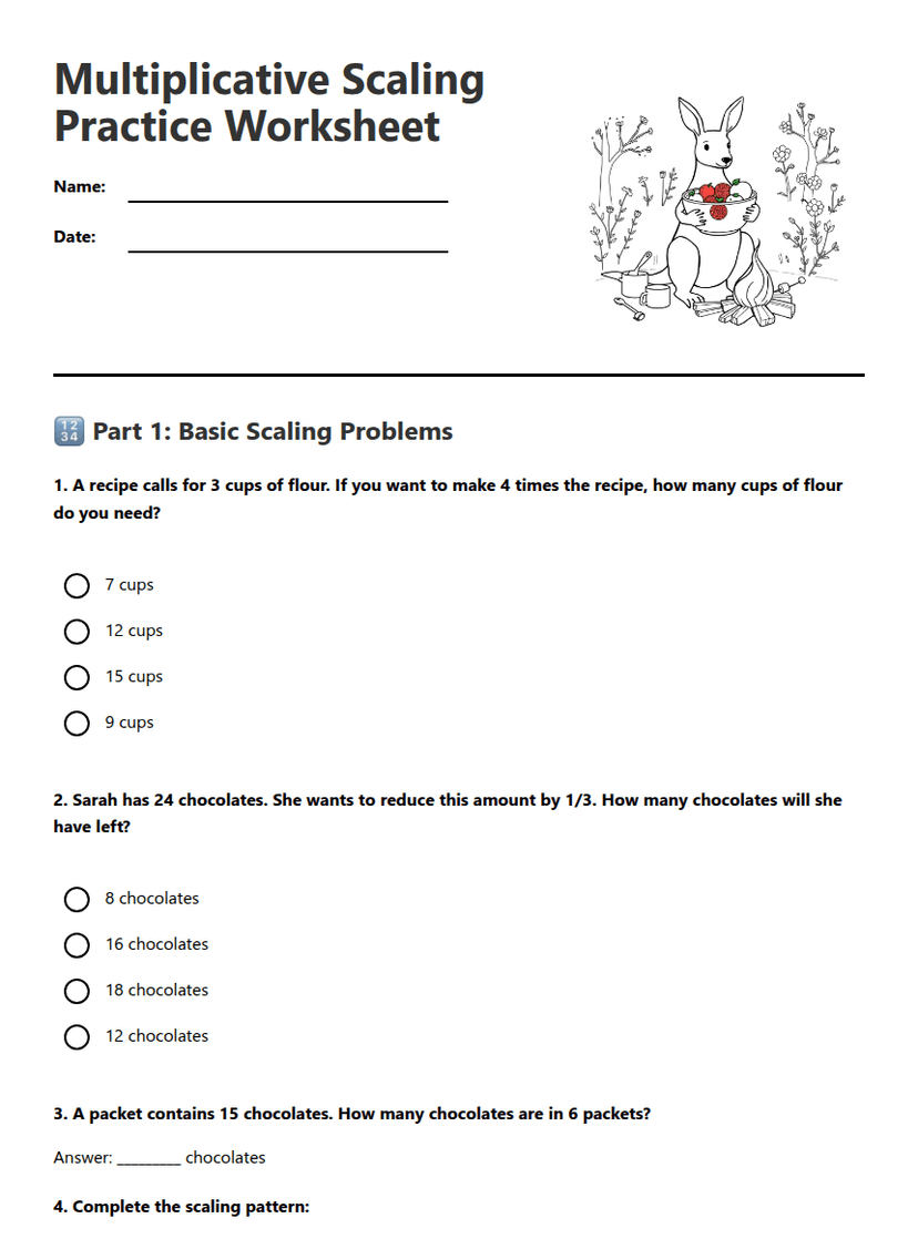 Multiplicative Scaling Practice Worksheet