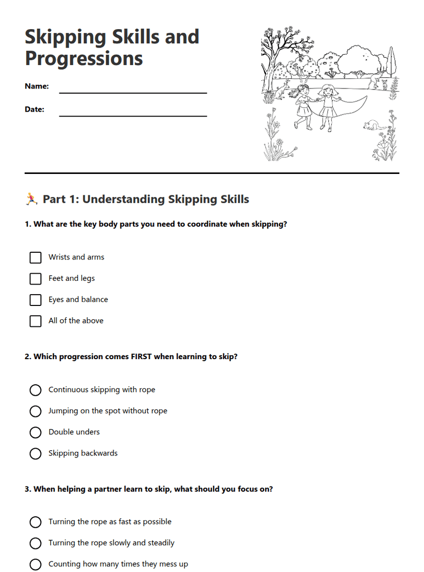 Skipping Skills and Progressions