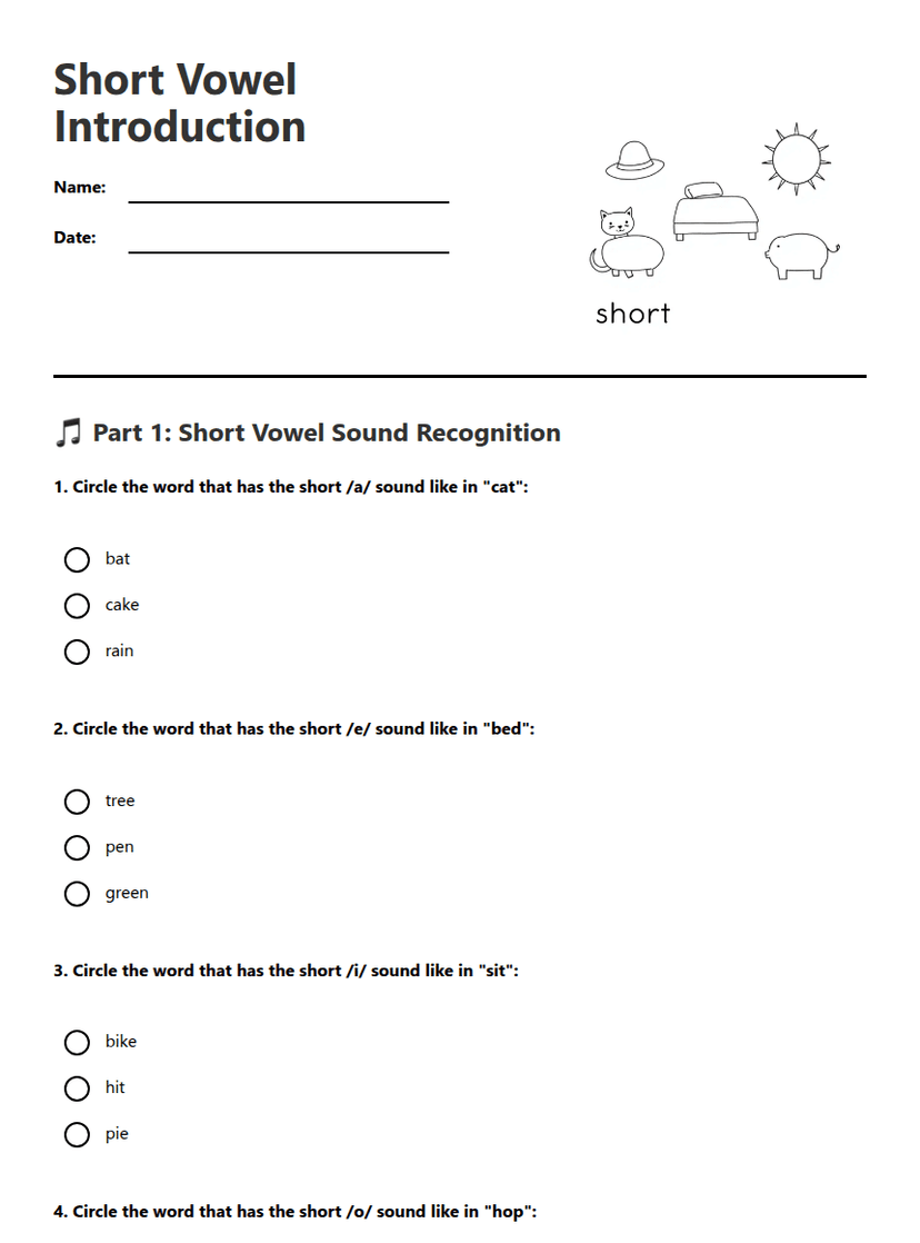 Short Vowel Introduction