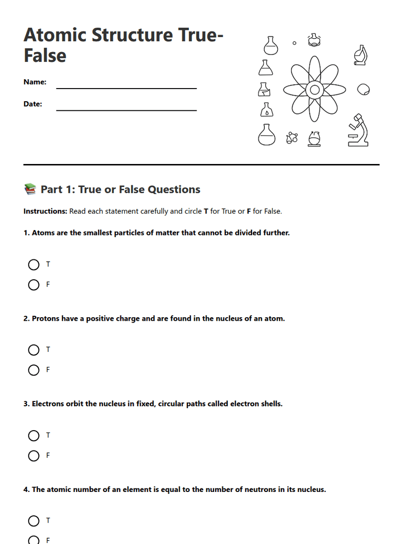 Atomic Structure True-False