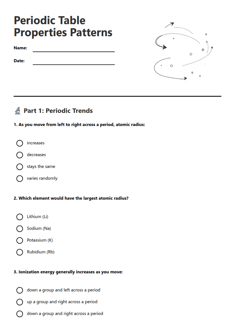 Periodic Table Properties Patterns
