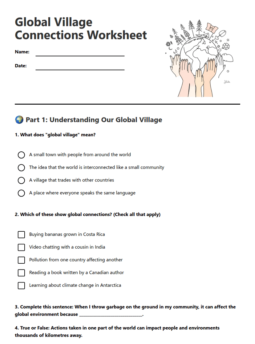 Global Village Connections Worksheet