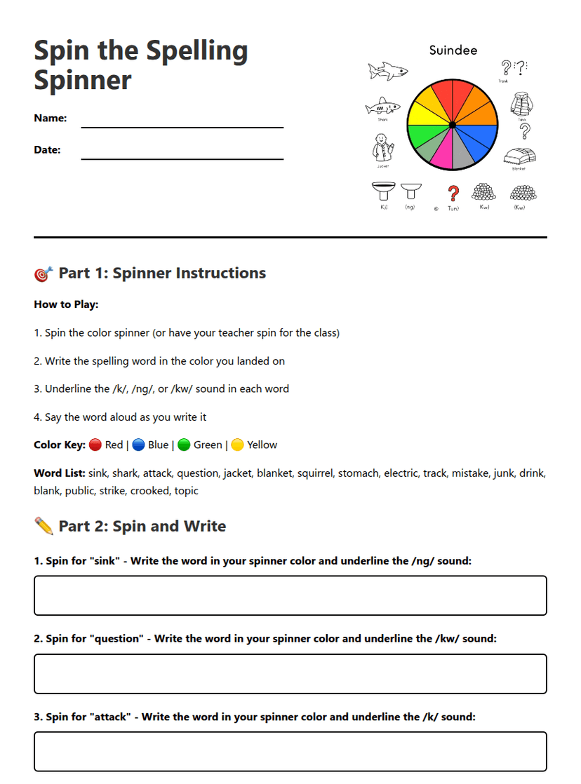 Spin the Spelling Spinner