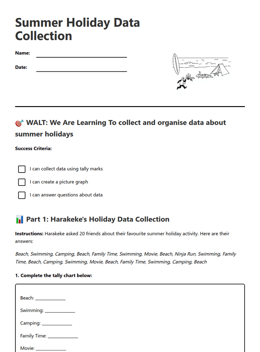 Summer Holiday Data Collection