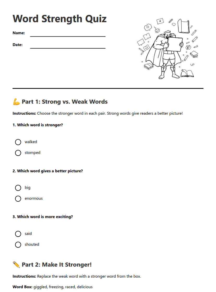 Word Strength Quiz