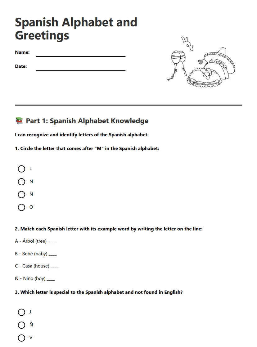 Spanish Alphabet and Greetings