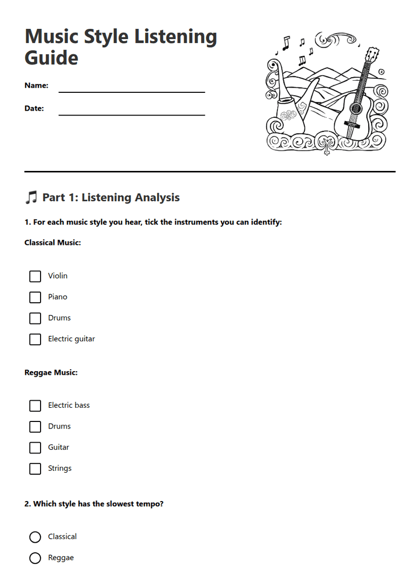 Music Style Listening Guide
