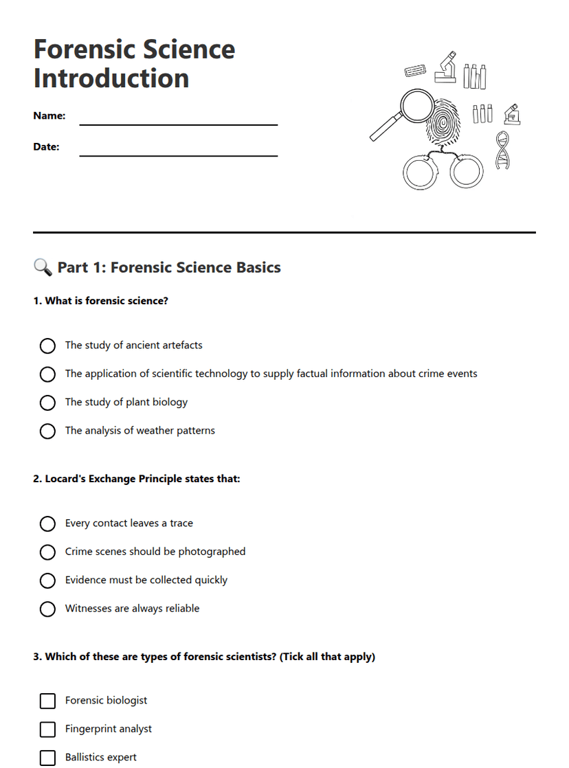 Forensic Science Introduction
