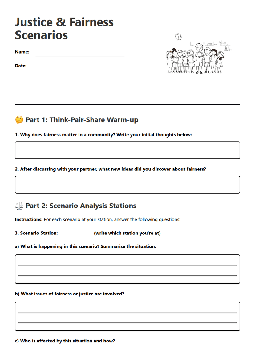 Justice & Fairness Scenarios