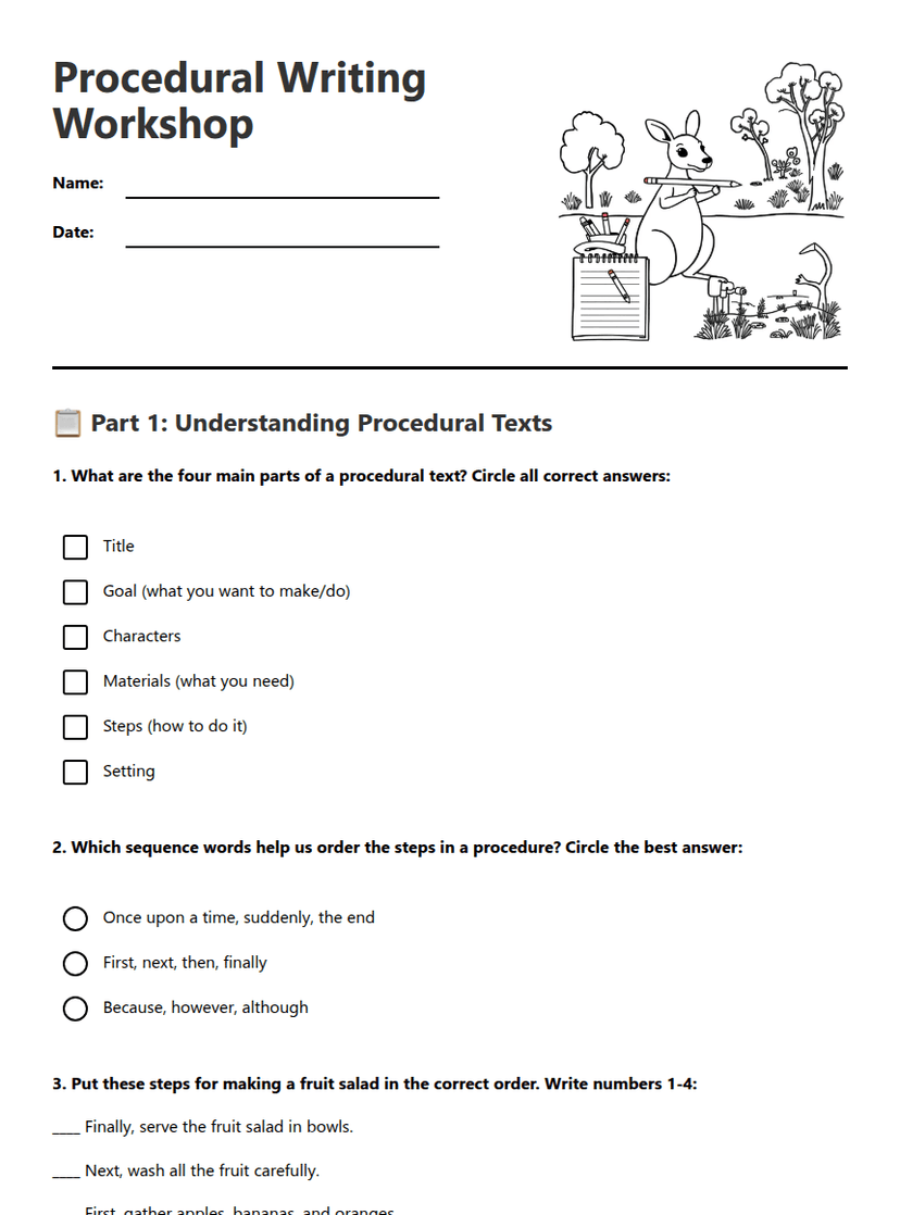 Procedural Writing Workshop