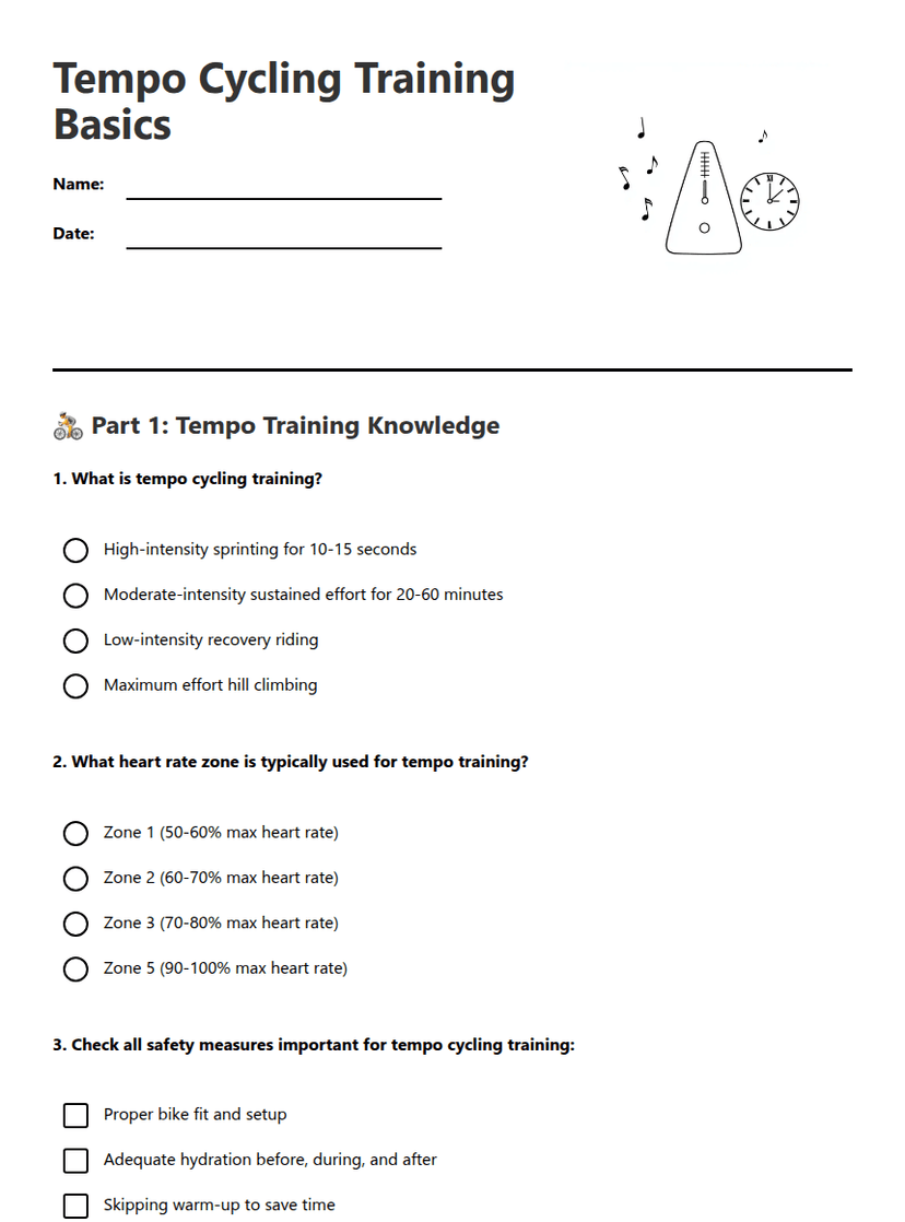 Tempo Cycling Training Basics