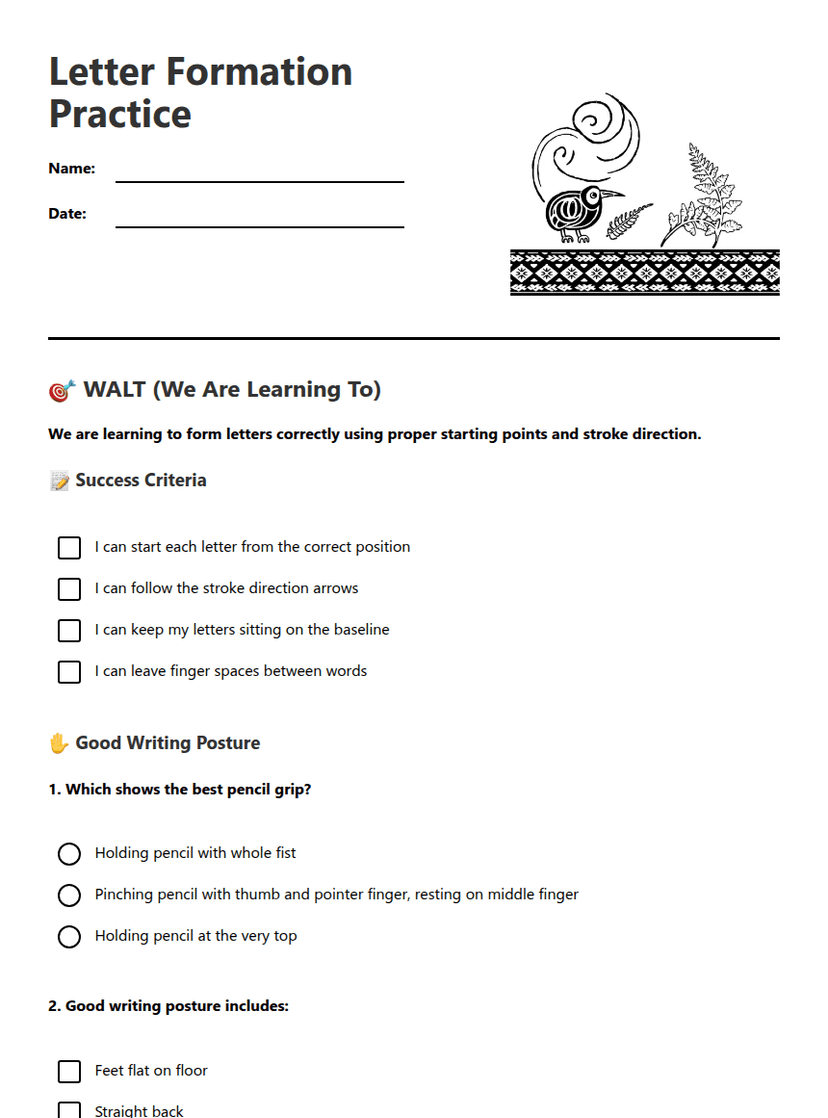 Letter Formation Practice