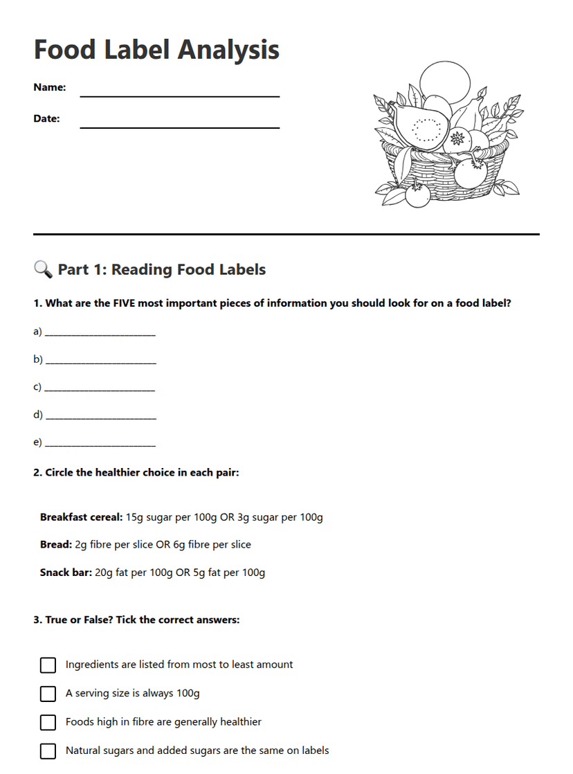 Food Label Analysis
