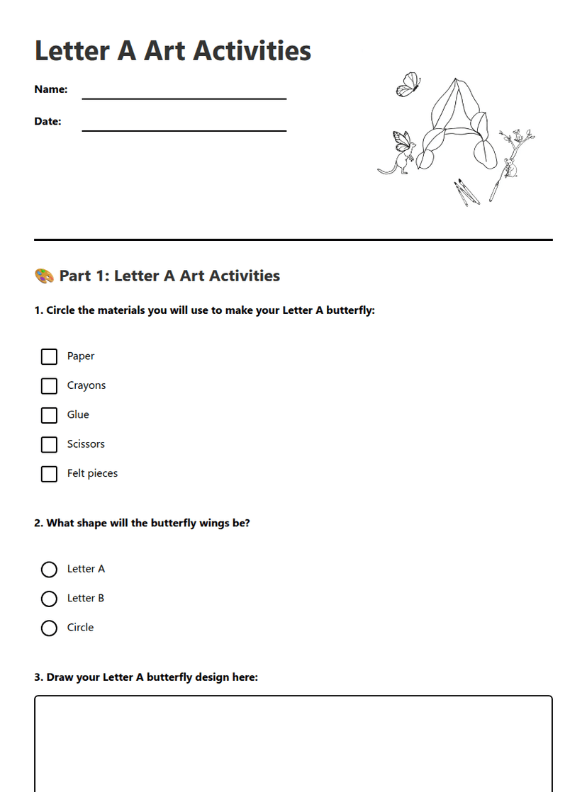 Letter A Art Activities