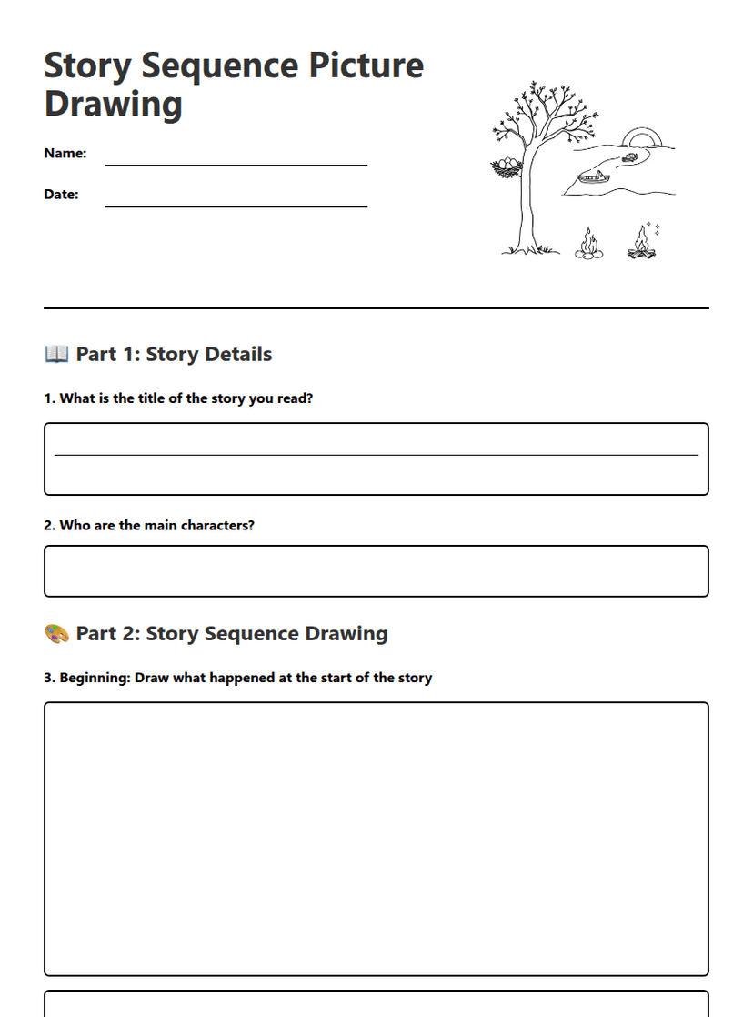Story Sequence Picture Drawing
