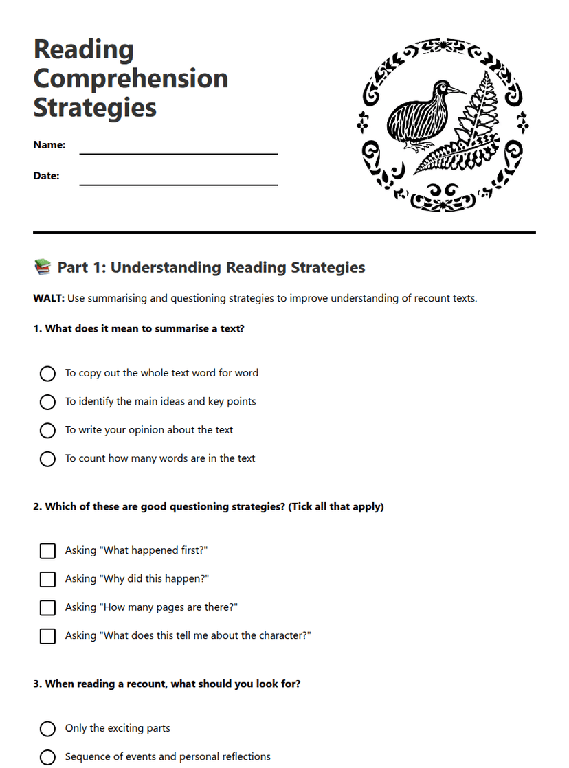 Reading Comprehension Strategies