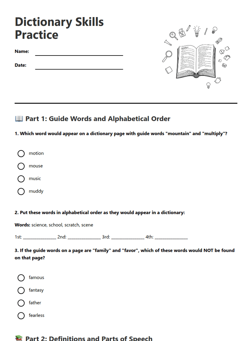 Dictionary Skills Practice