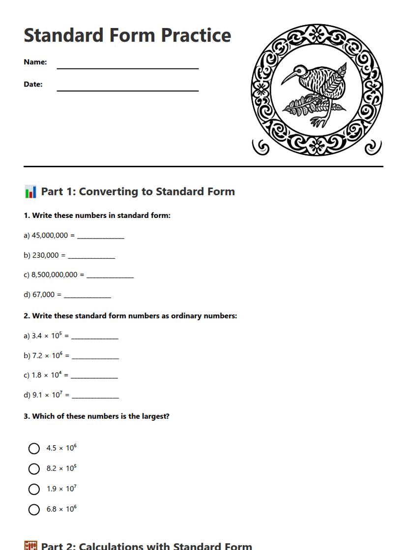 Standard Form Practice
