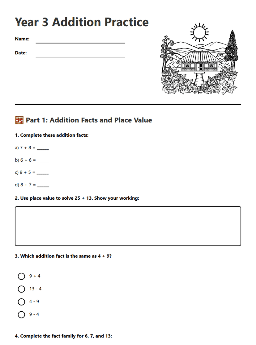 Year 3 Addition Practice