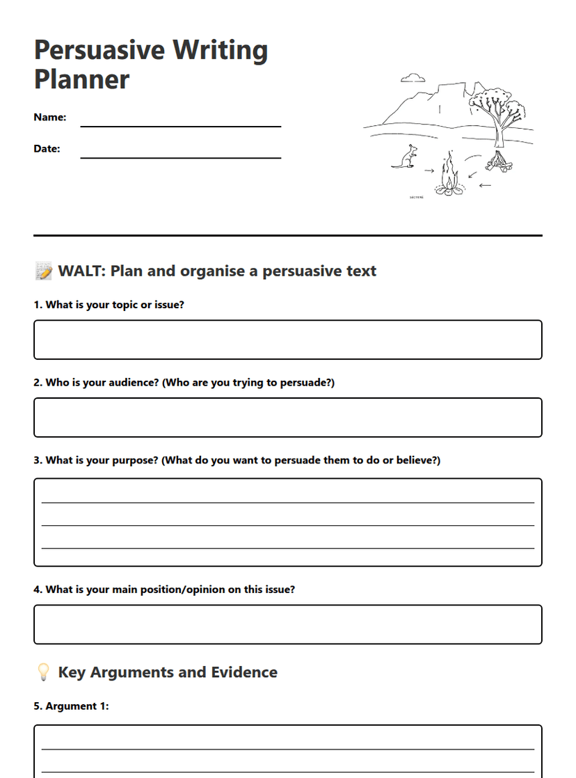 Persuasive Writing Planner