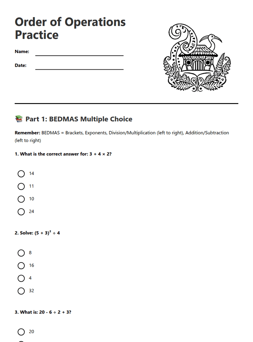 Order of Operations Practice