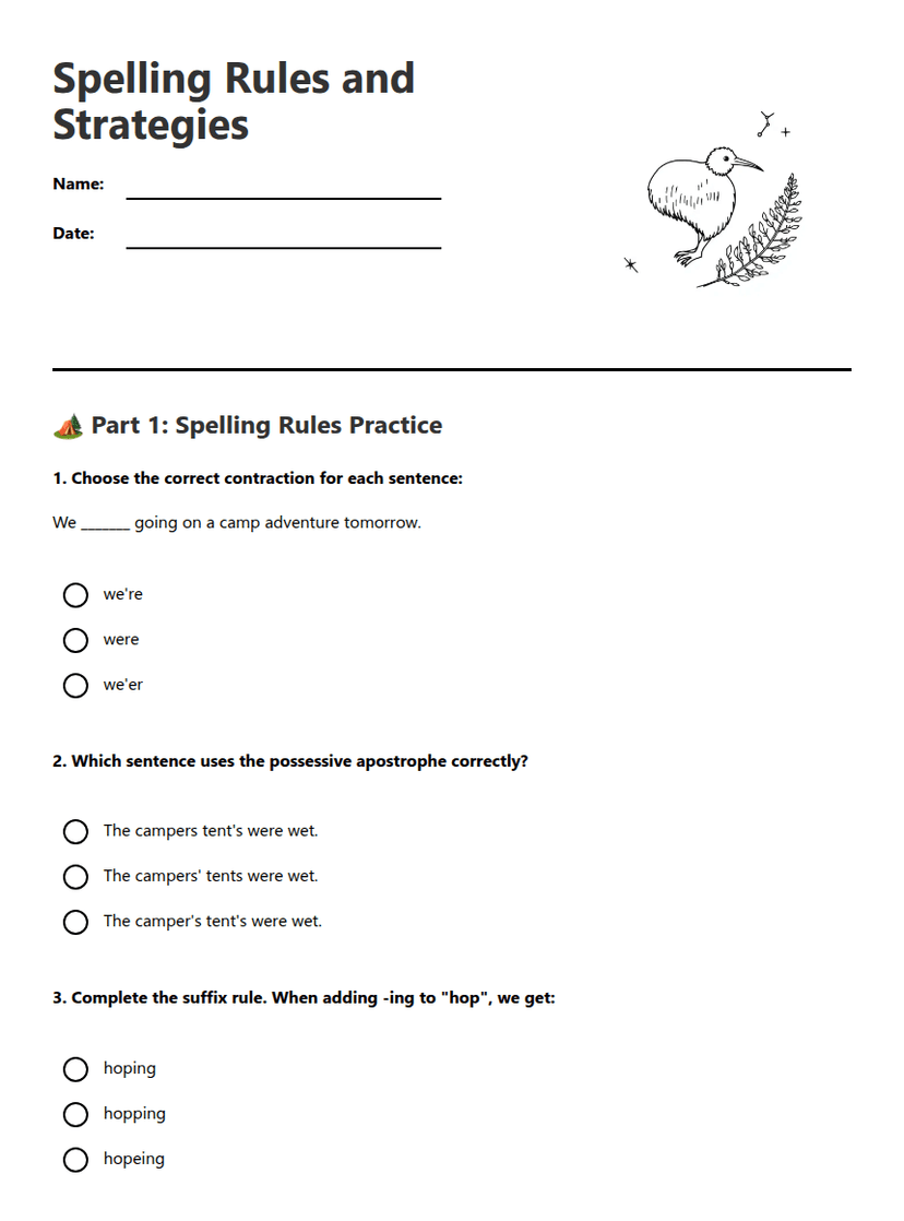 Spelling Rules and Strategies