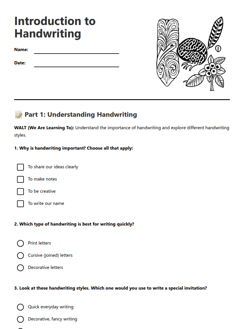 Introduction to Handwriting