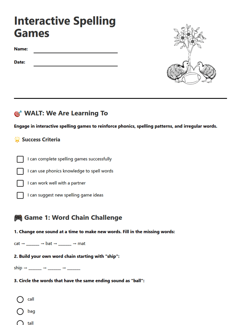 Interactive Spelling Games
