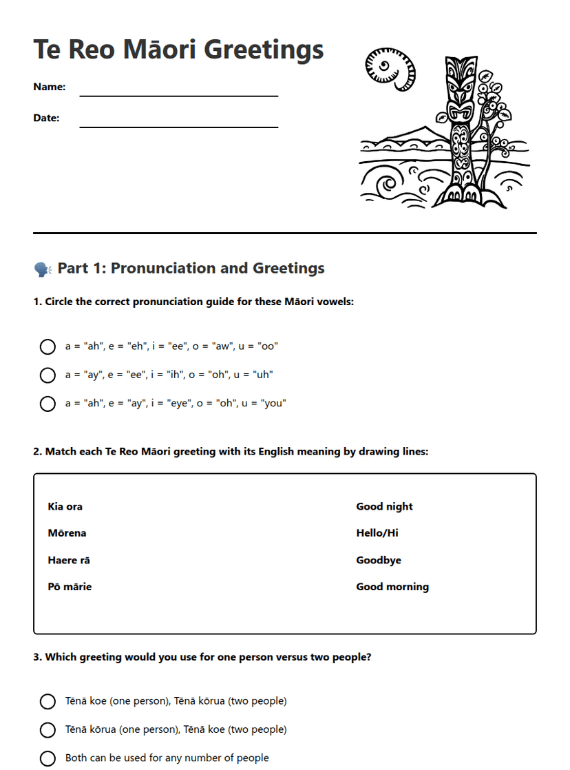 Te Reo Māori Greetings