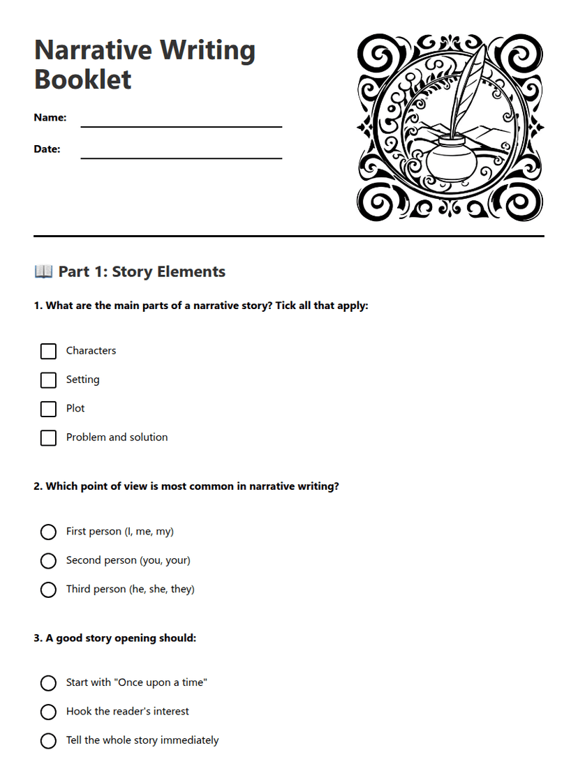 Narrative Writing Booklet