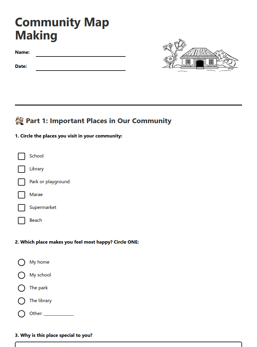 Community Map Making worksheet preview
