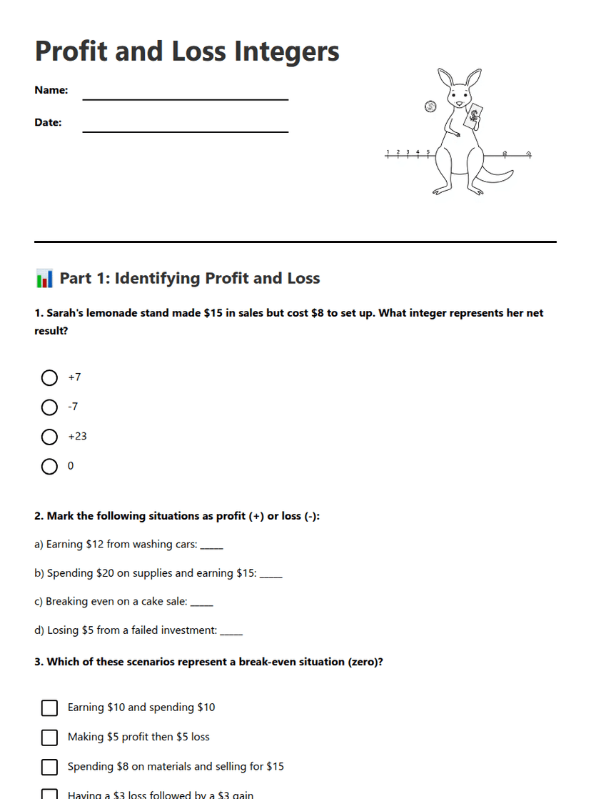 Profit and Loss Integers