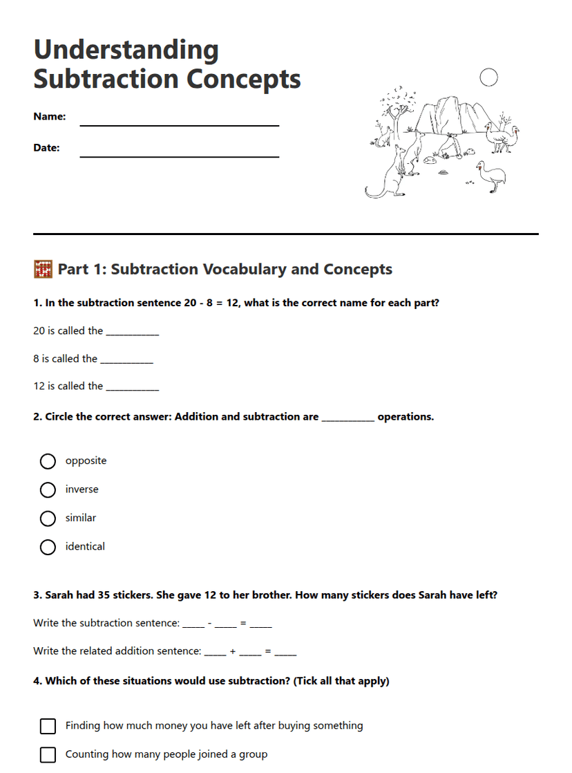 Understanding Subtraction Concepts