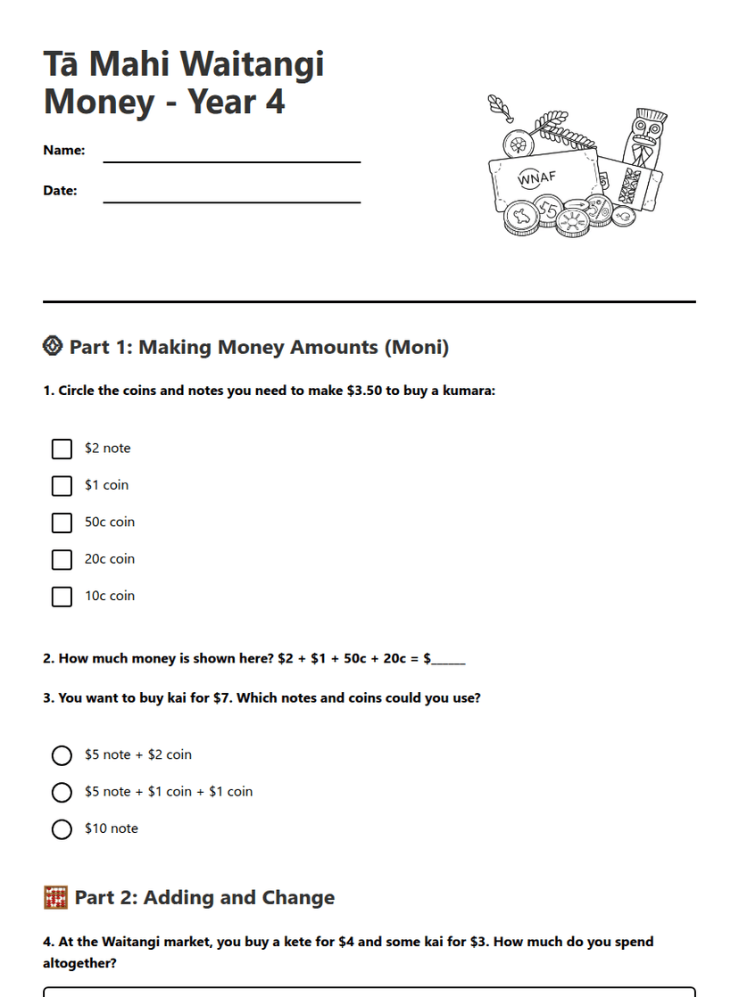 Tā Mahi Waitangi Money