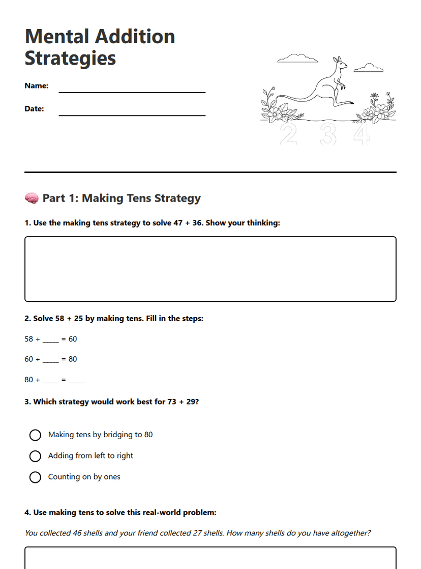 Mental Addition Strategies