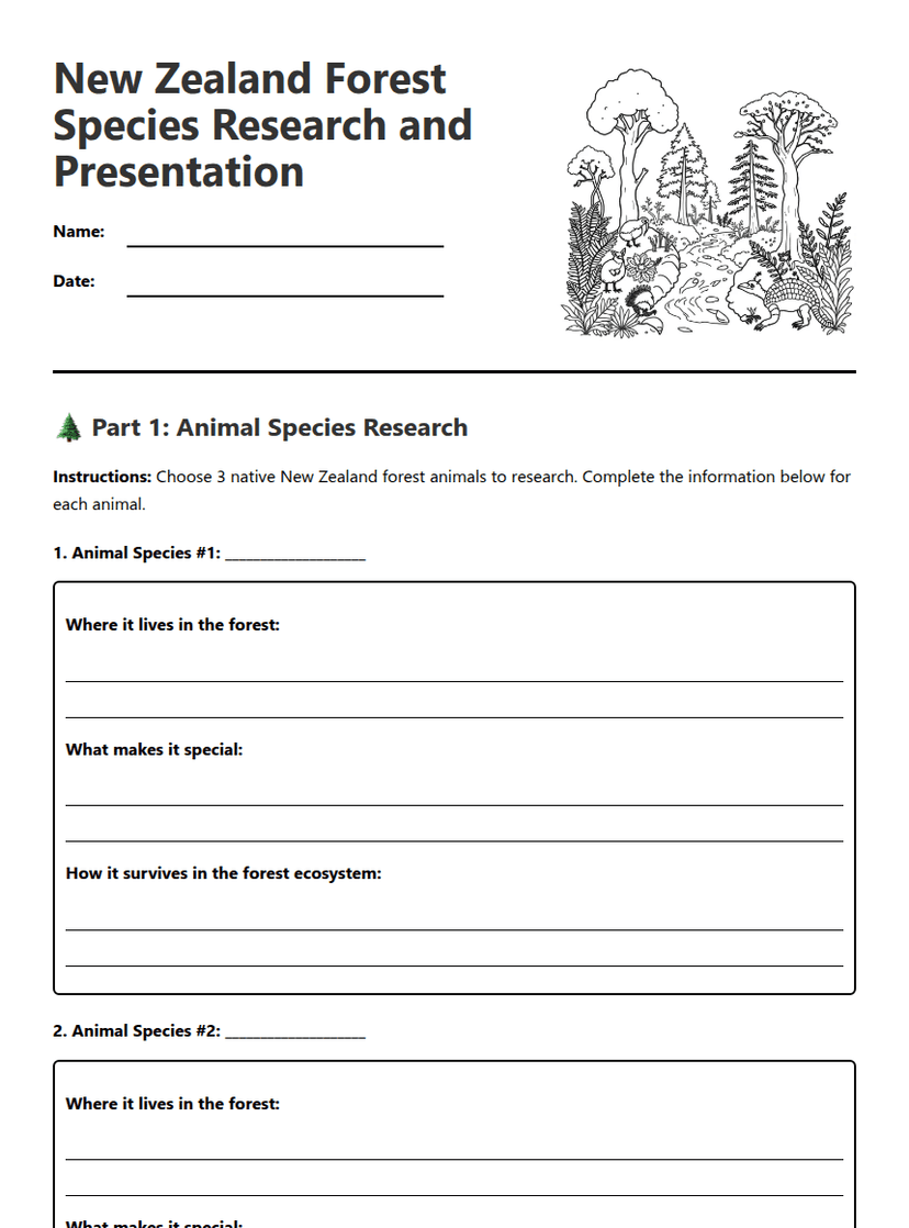 New Zealand Forest Species