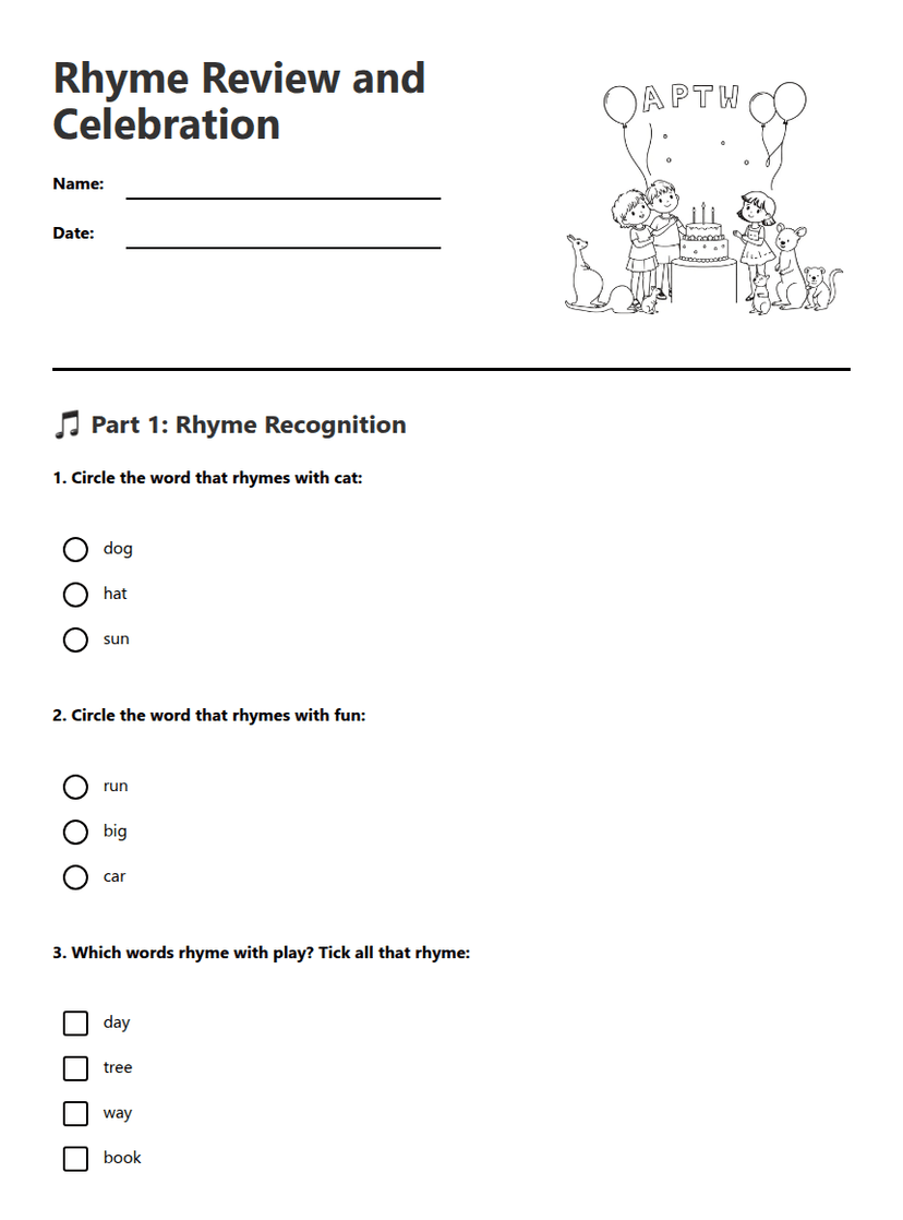 Rhyme Review and Celebration