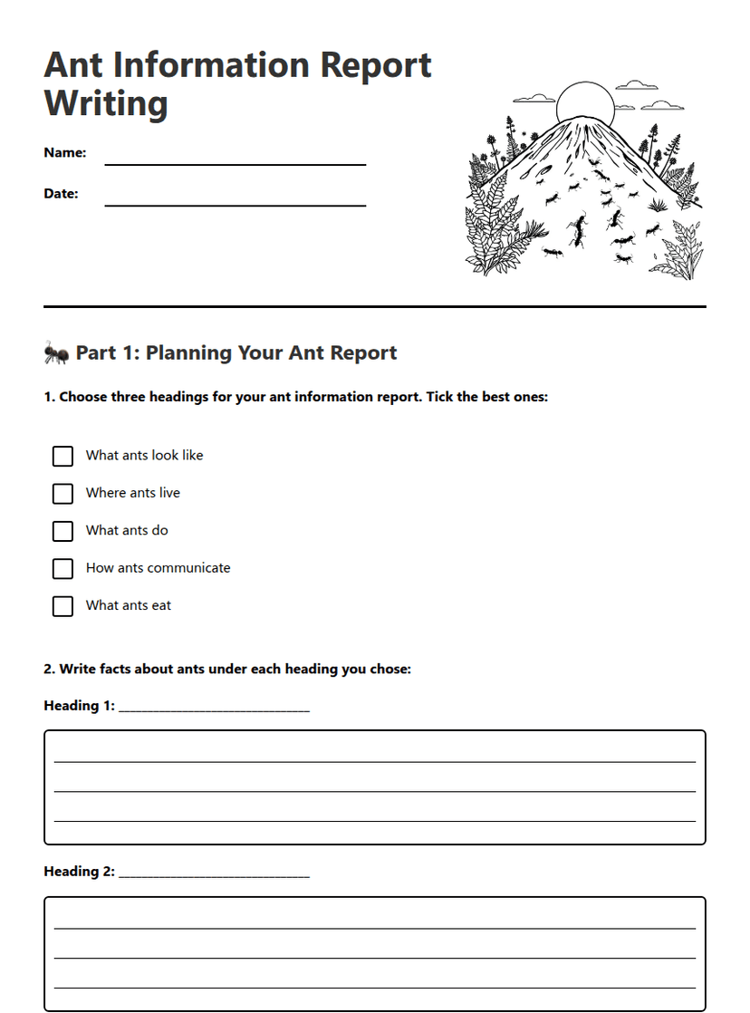 Ant Information Report Writing