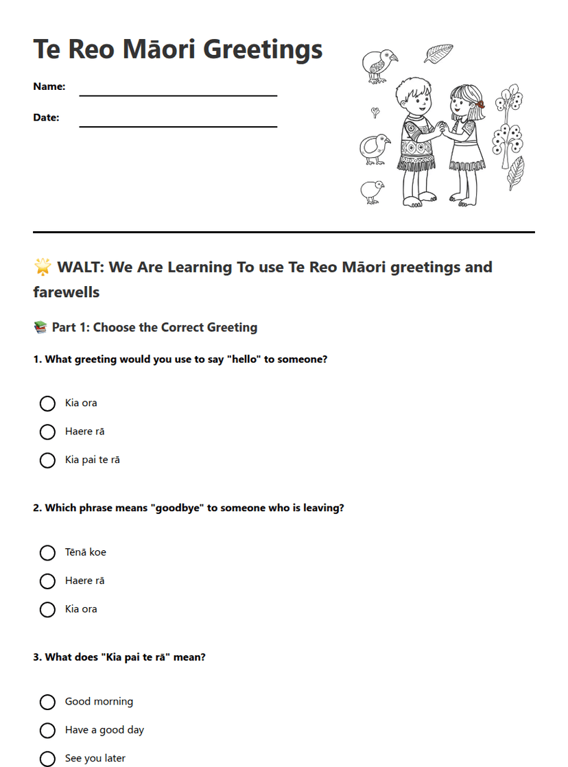 Te Reo Māori Greetings