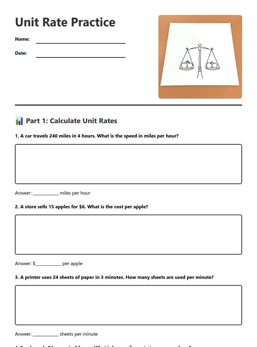 Unit Rate Practice