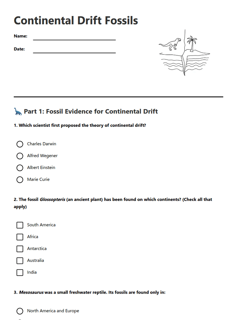 Continental Drift Fossils