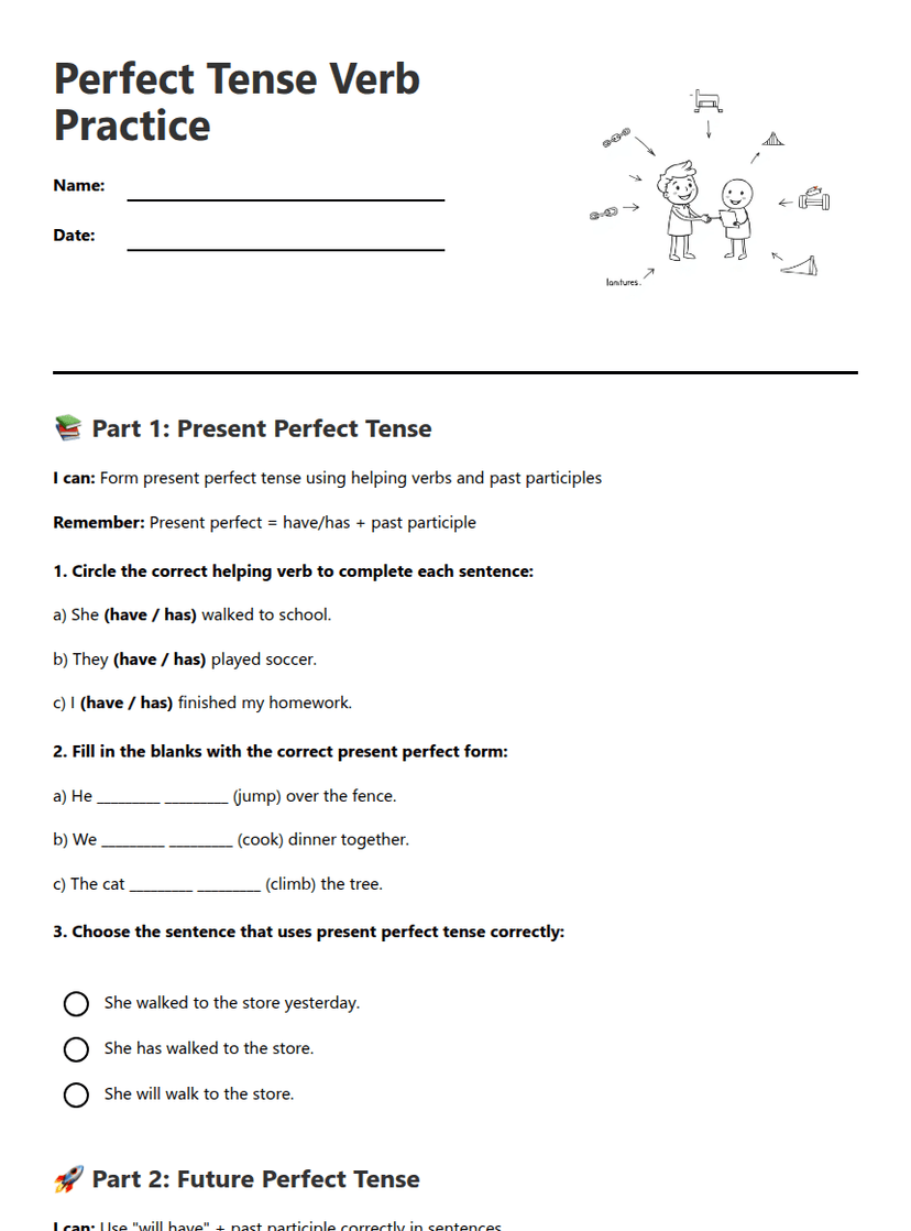 Perfect Tense Verb Practice