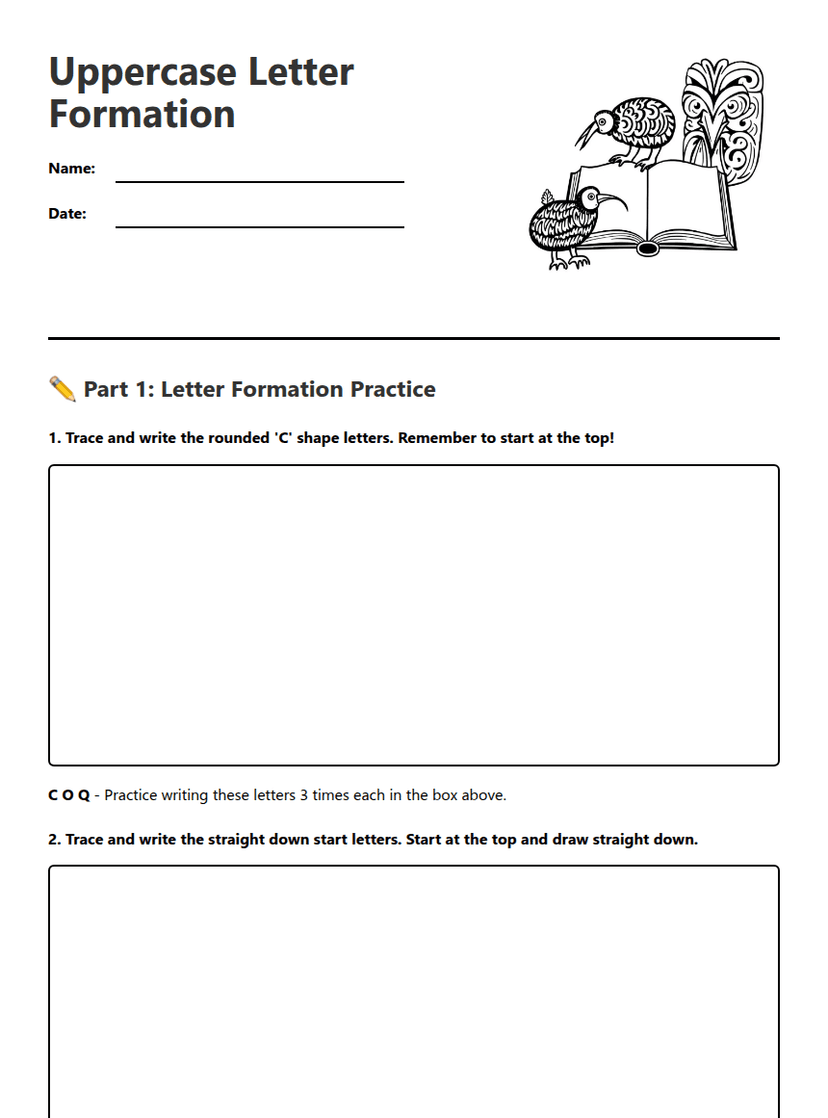 Uppercase Letter Formation